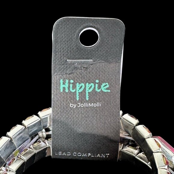 Jolli Molli Hippie 3 Strand Rhinestone Strech Bracelet New - Picture 6 of 6